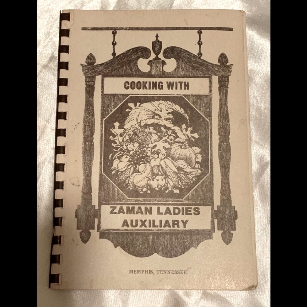 Zaman Ladies Auxiliary Spiral Cookbook Memphis,Tn